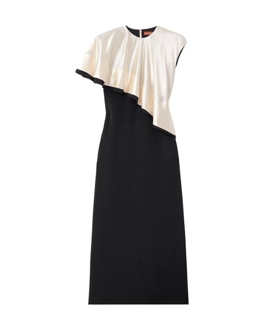 Altuzarra Black Topolino Layered Silk-Satin Midi Dress