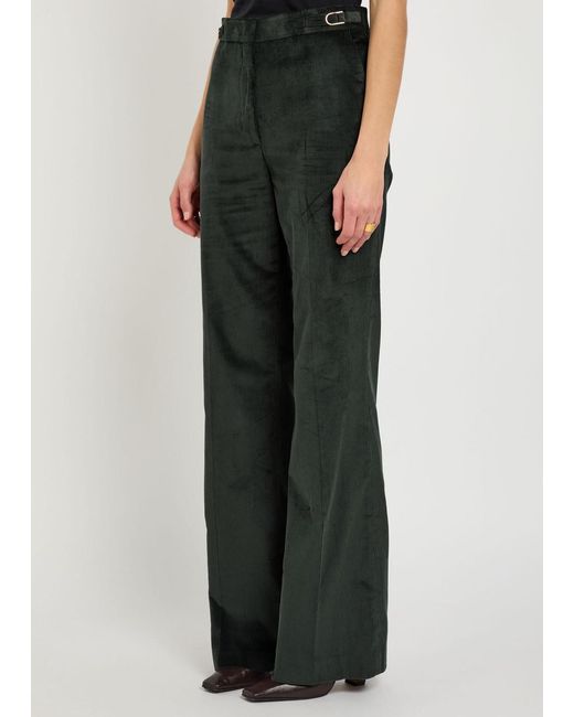 Gabriela Hearst Black Vesta Straight-Leg Corduroy Trousers