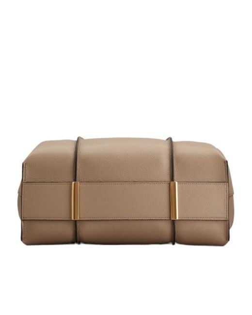 Tod's Brown T Timeless Medium Shopping Bag