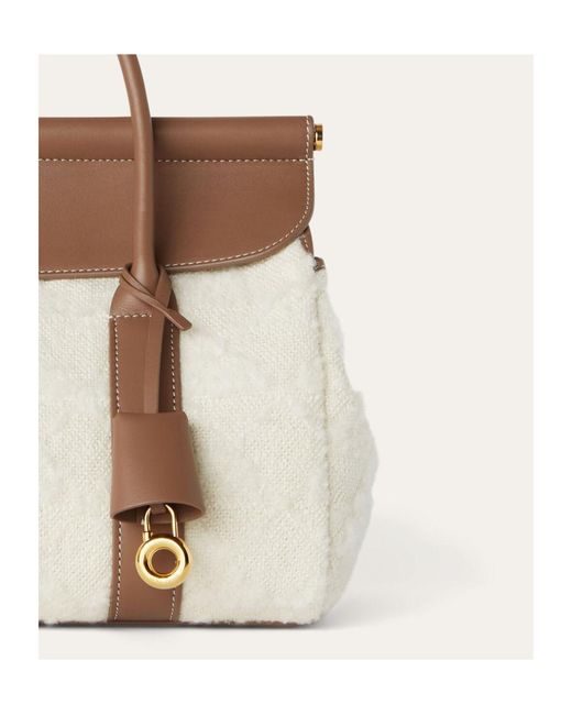 Loro Piana Brown Double Handle Shoulder Bag