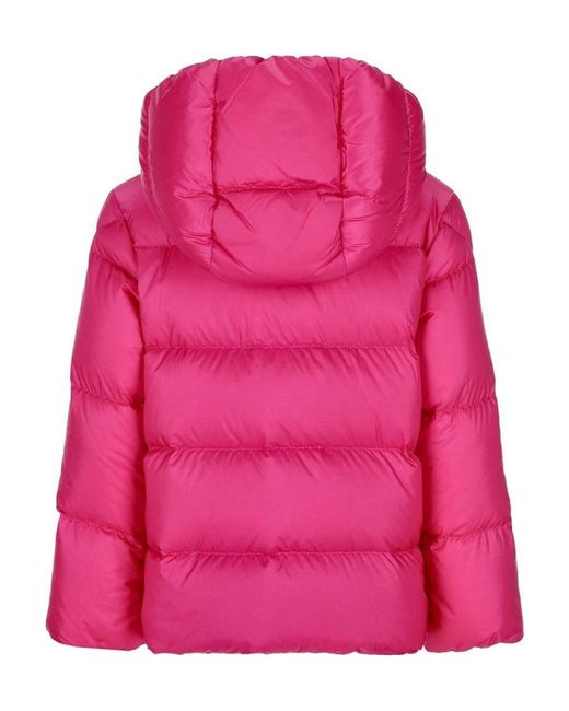 Moncler Pink Hooded Long-Sleeved Down Jacket