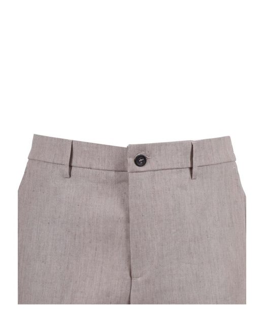 Peserico Gray Pressed-Crease Straight-Leg Trousers for men