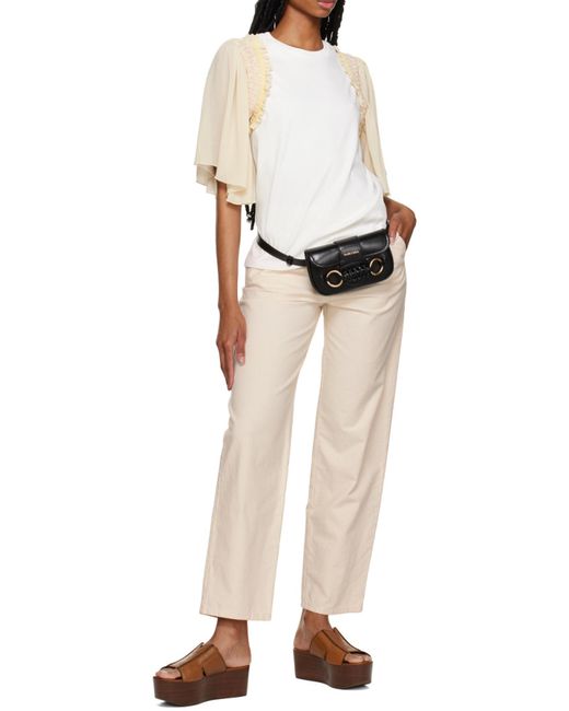 See By Chloé White See By Chloé Logo Patch Tapered Jeans