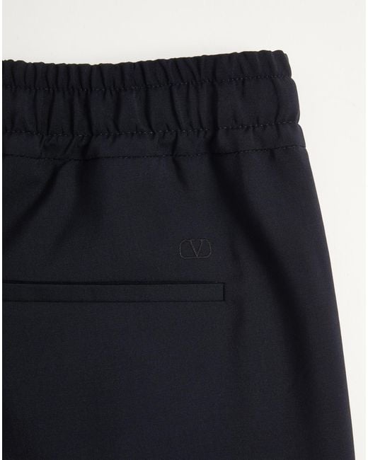 Valentino Blue Drawstring Straight Leg Pants for men