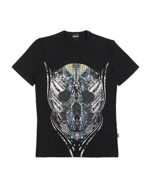 Just Cavalli Black Item O-Neck Short-Sleeved T-Shirt for men