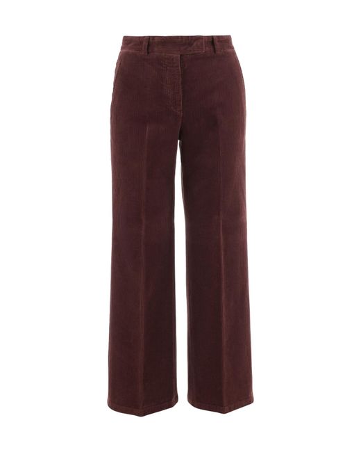 Ql2 Purple Wide-Leg Corduroy Pants