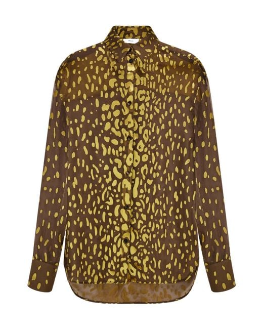 Ferragamo Green Devoré Georgette Shirt