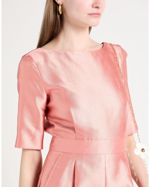 Max Mara Pink Solid Short-Sleeve Jumpsuit