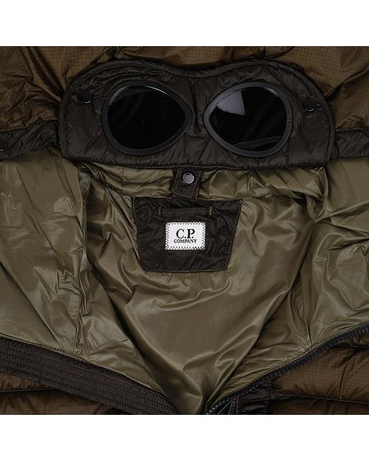 C P Company Green Goggle Quilted Jacket for men