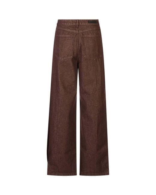 Sportmax Brown Denim Palazzo Trousers