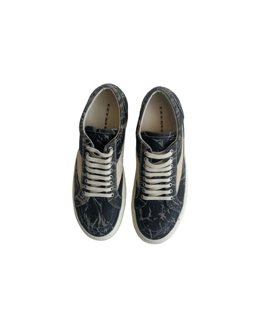 Rick Owens Black Concordians Vintage Lace-Up Sneakers