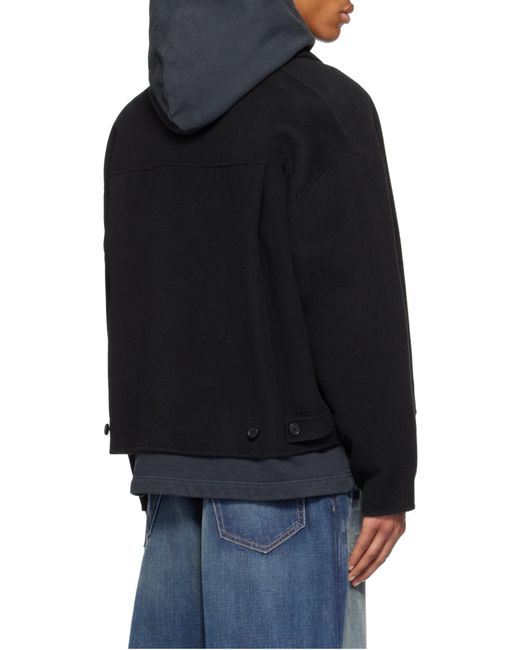 Acne Black Zip-Up Collared Jacket for men