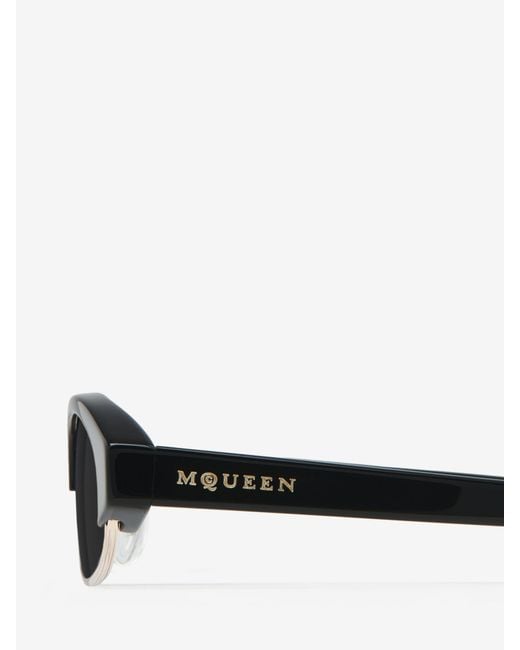 McQueen White Eyewear Ellipse Frame Sunglasses for men