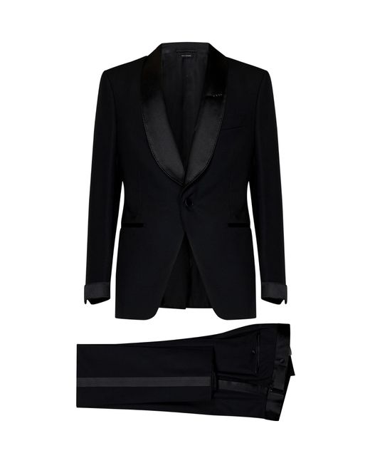 Tom Ford Black Single-Breasted Suit for men