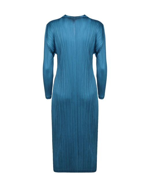 Pleats Please Issey Miyake Blue Monthly Colors: January Midi Dress