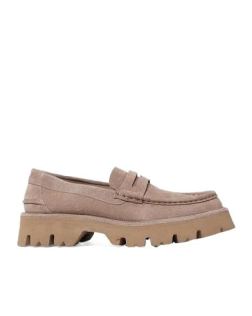 Pedro Garcia Gray Round Head Loafer Shoes
