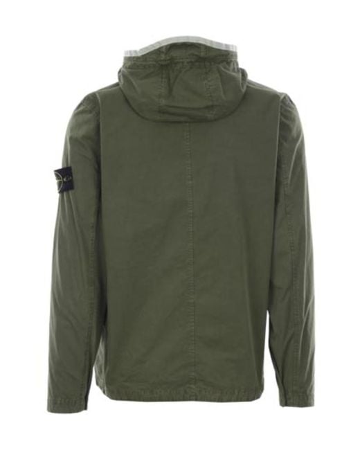Stone Island Green Compass-Badge Hooded Jacket for men