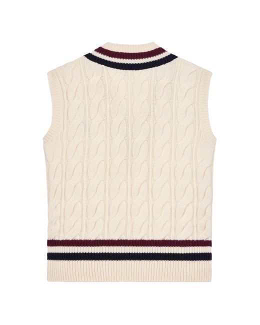 Céline Natural Triomphe V-Neck Cable-Knit for men