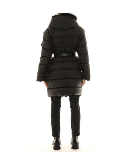 Ermanno Scervino Black Belted Hooded Coat