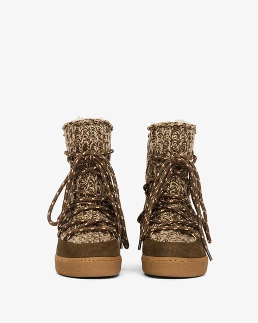Isabel Marant Brown Nowla Wedge Snow Boots