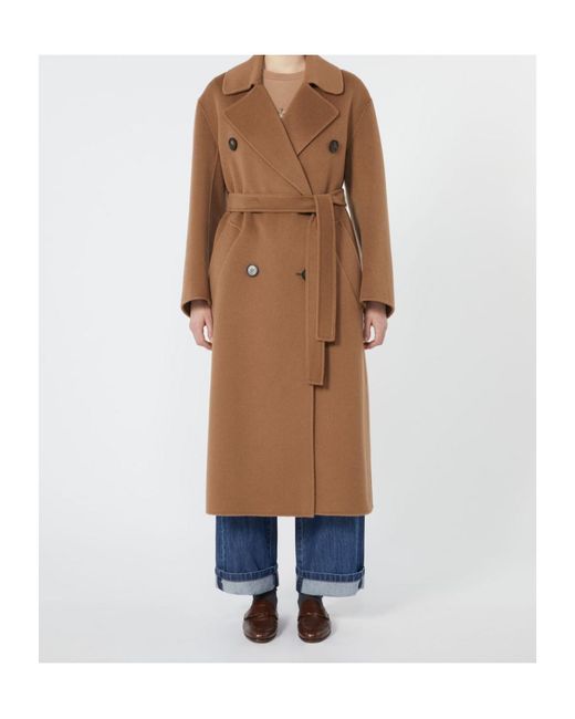 Max Mara Brown 'S Dalila Double-Breasted Belted Coat