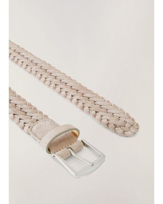 Loro Piana White Alsavel Buckle Belt for men