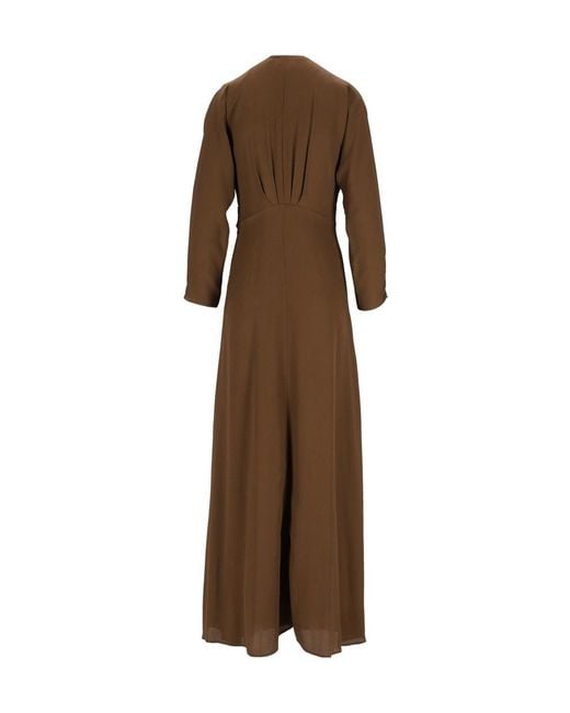 Forte_forte Brown V-Neck Dress