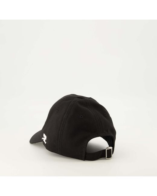 Courreges Black Logo-Embroidered Cotton Cap for men