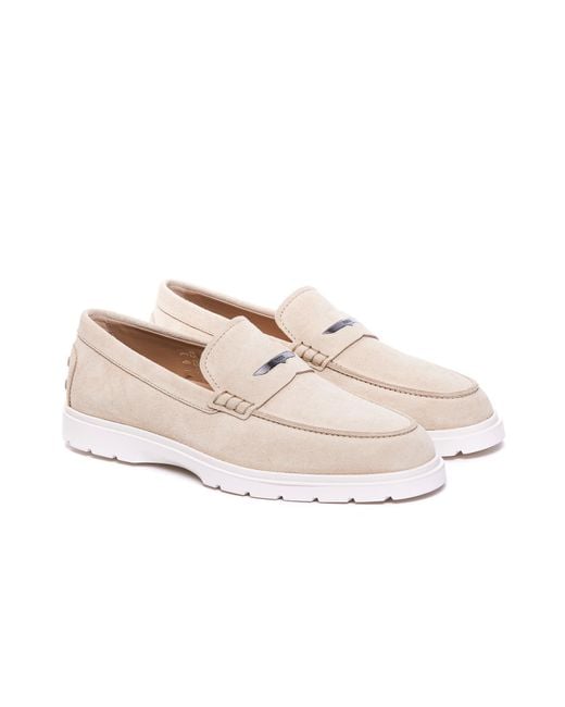 Tod's White Logo Engraved Loafers for men