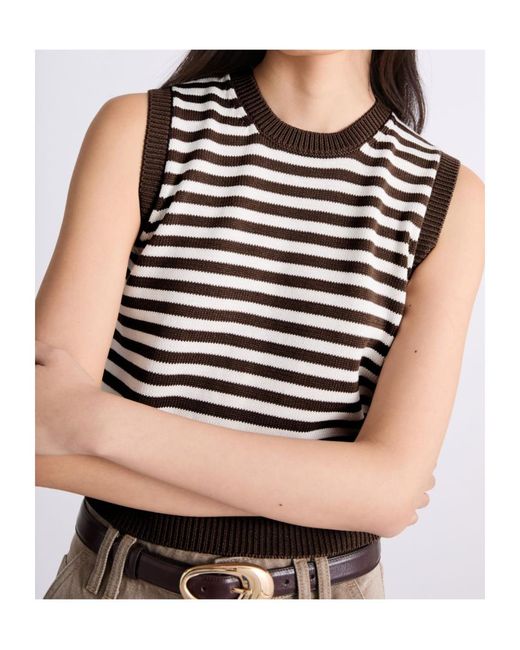 Marella Black Sleeveless Cotton And Silk Top