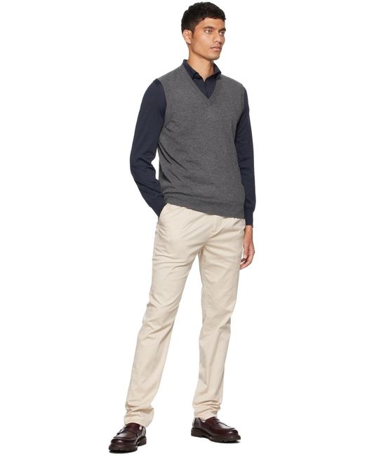 Brunello Cucinelli Blue Long-Sleeved Knitted Polo Shirt for men