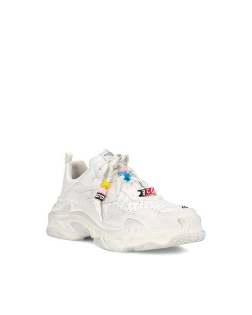 Balenciaga White Triple S Sporty Sneakers for men
