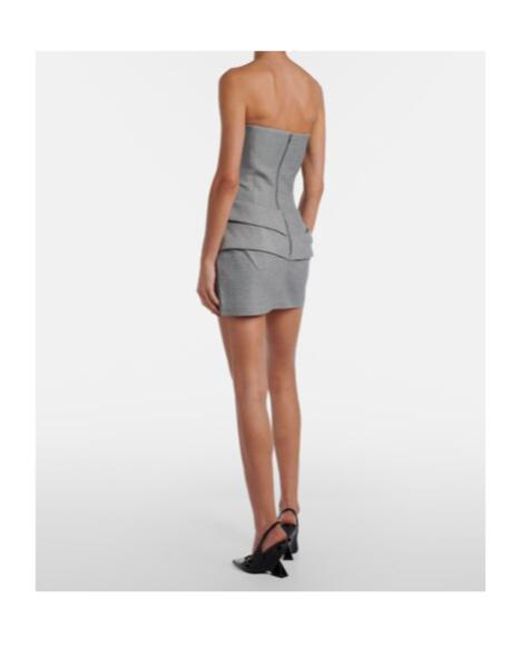 Alex Perry Gray Draped Bustier Dress