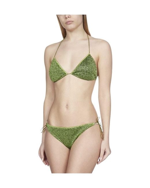 Oseree Green Oséree Lumière Triangle Bikini Set