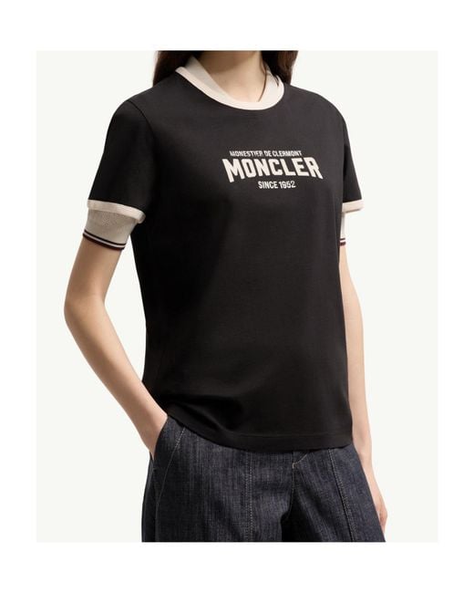 Moncler Black Logo Printed Crewneck T-Shirt