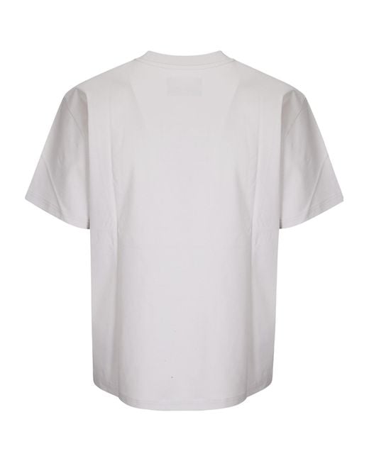 HELIOT EMIL White Crew Neck Short-Sleeved T-Shirt for men