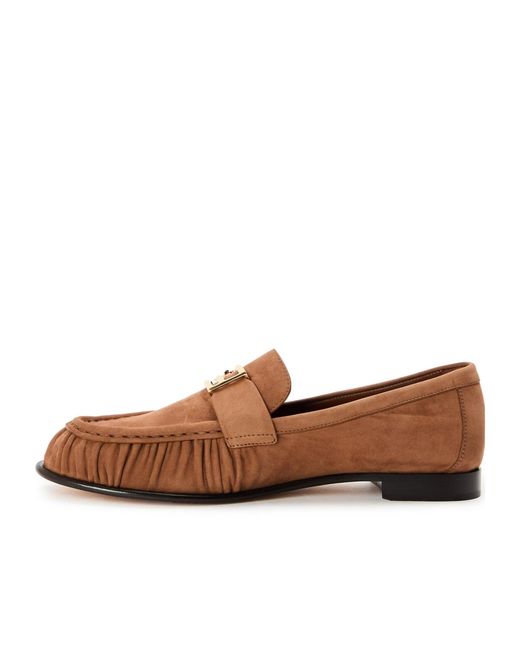 Fendi Brown Front Logo Loafers