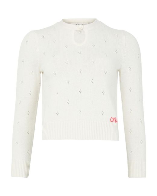 Chloé White Round Neck Sweater