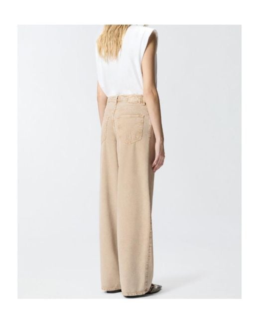 Pinko Natural Chain Detail Straight-Leg Jeans