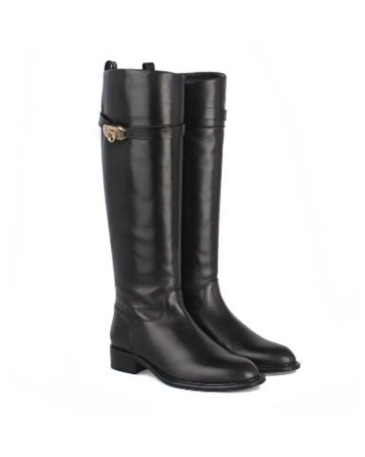Ferragamo Black Logo Boots