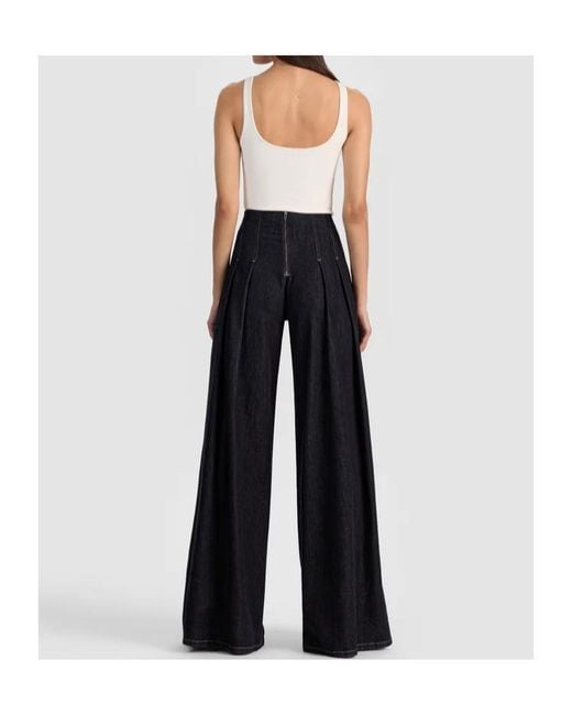 Alice + Olivia Blue Pleated Jeans