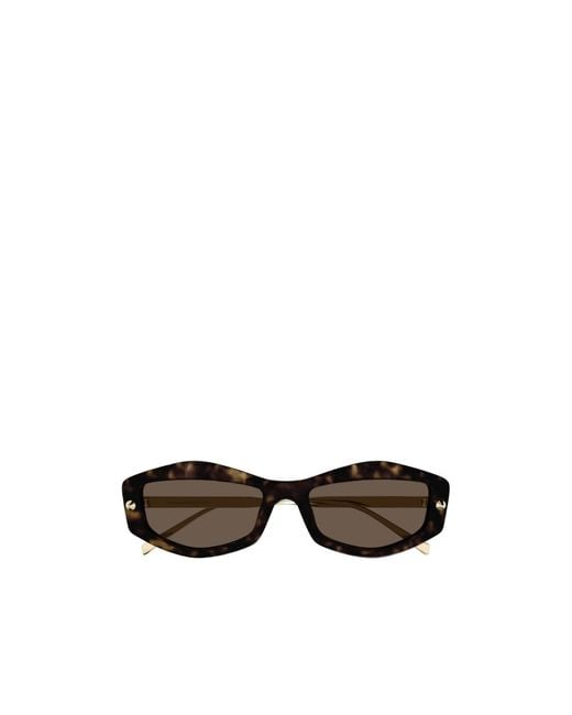 McQueen White Eyewear Rectangular Frame Sunglasses
