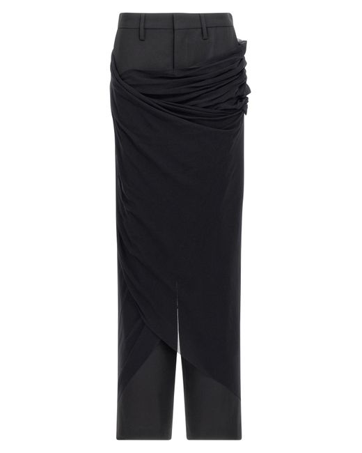 Jean Paul Gaultier Black Layered Draped Trousers