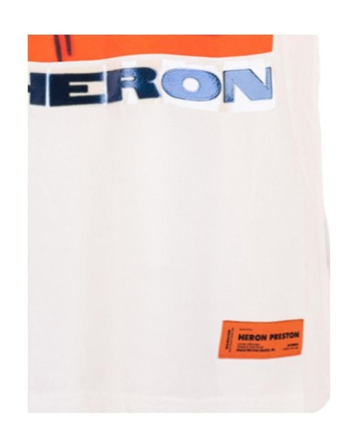 Heron Preston Orange Logo Logo Printed T-Shirt for men