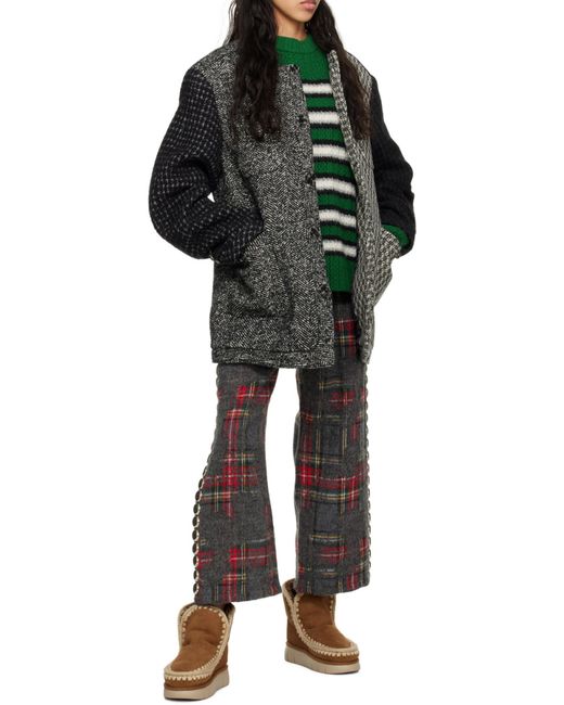 Mou Brown Eskimo Contrast Stitch Boots