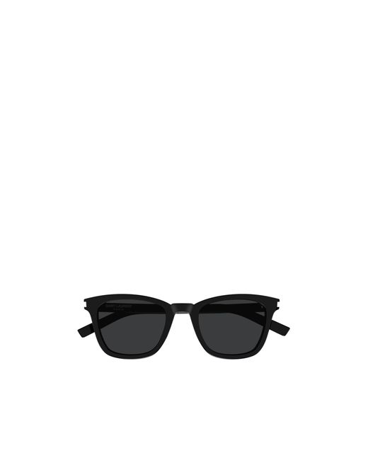 Saint Laurent Black Square Logo Sunglasses for men