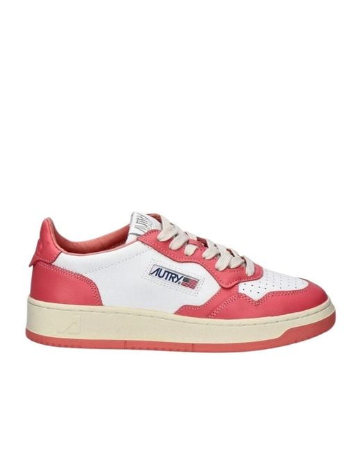 Autry Pink Medalist Low Bicolor Sneakers