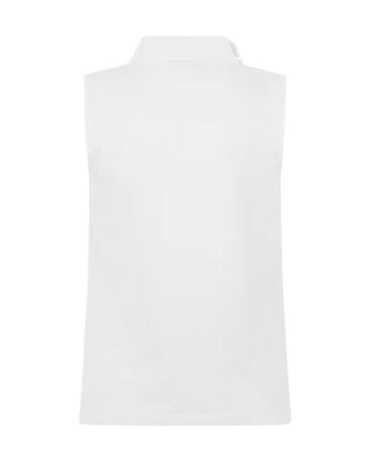 Barbour White Bowford Sleeveless Polo Shirt