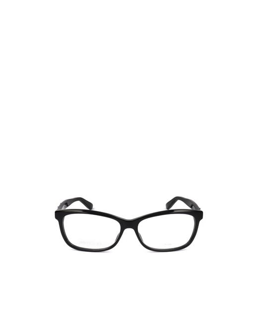 Jimmy Choo White Eyewear Rectangular Frame Glasses