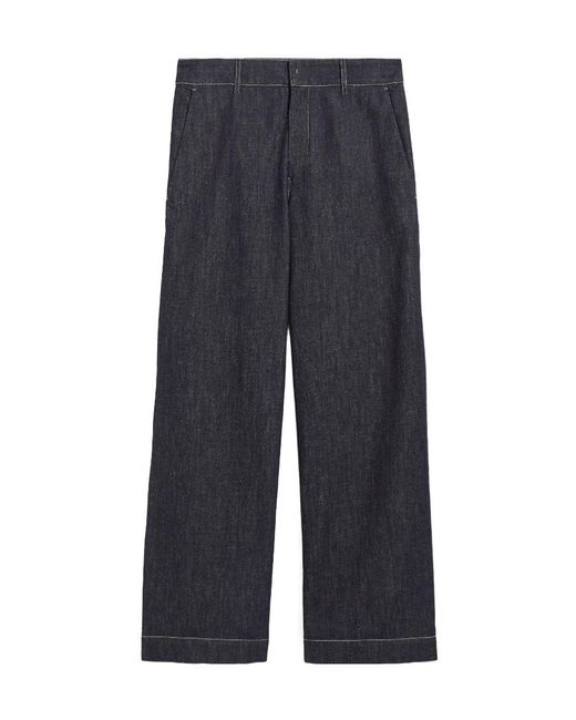 Max Mara Blue 'S High Waist Wide Leg Jeans